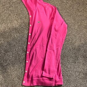 Lacoste Women's Vibrant Pink light weight Cardigan size 42